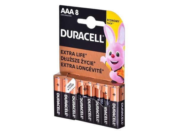 DURACELL Basic AAA/LR03 K8-paristot DURACELL Basic AAA/LR03 K8-akut