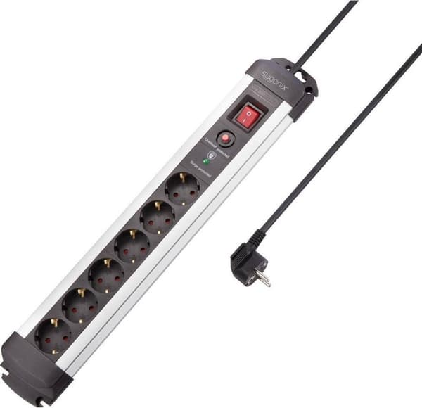 Sygonix SY-4755612 Overspændingsbeskyttelse strømskinne Sølv, Sort PG stik 1 stk.
