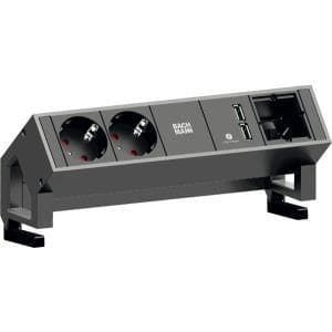 Bachmann DESK 2 - forlængerledning - indgang, indgang GST18 - udgangsstik: 2 - 20 cm - Tyskland - sort (902.602)