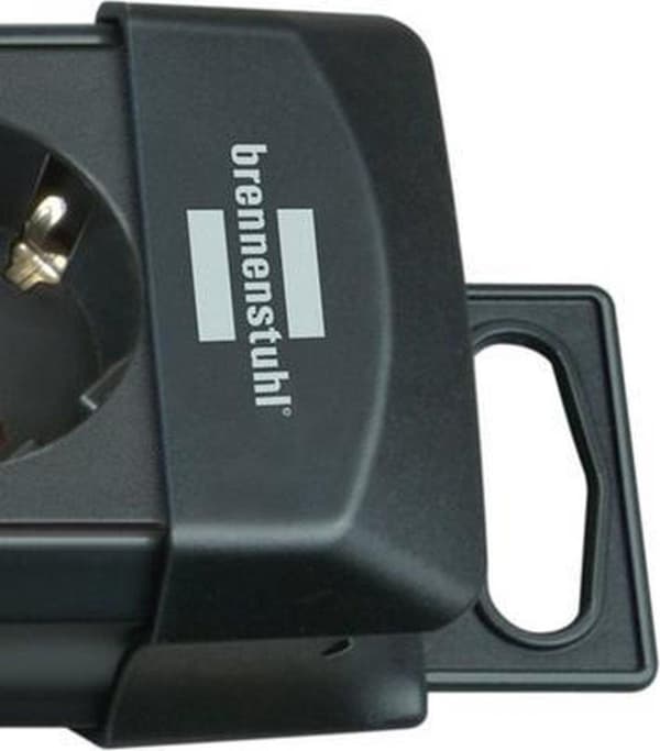 Brennenstuhl Premium-Line strømskinne med 4 kontakter / sort - 1,8 meter