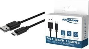 Ansmann data- och laddningskabel USB till USB typ C 100cm (1700-0130)