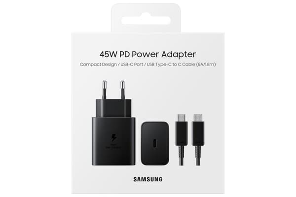 Samsung strømadapter - USB-C til USB-C kabel - 45W - 1,8m - Sort
