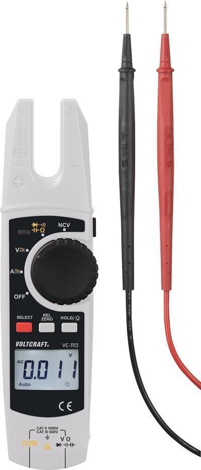 VOLTCRAFT VC-1113 strømklemme digital processtrømudgang CAT II 1000 V, CAT III 600 V skærm (tæller): 6000 (VC-11371830)