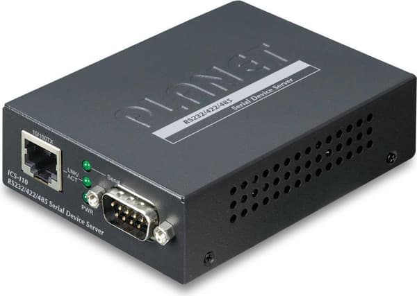PLANET RS232/RS-422/RS485 till Ethernet Seriell Server (ICS-110) Svart