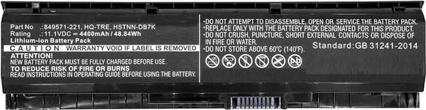 CoreParts - Kannettavan tietokoneen akku - litium-ioni - 4400 mAh - 48,8 Wh - musta - OMEN by HP 17, HP Pavilion 17