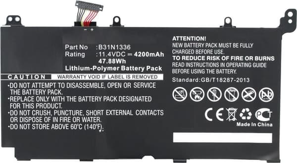 CoreParts - Laptop batteri Lithium-Polymer 4200 mAh 47,9 Wh - Sort - til ASUS R553LN