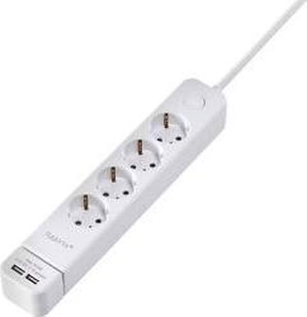 Sygonix SY-4535058 Virtajohto kytkimellä Valkoinen PG-pistoke 1 kpl