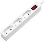 Logilink - Slank - forlængerledning - AC 250 V - 1700 Watt - udgangsforbindelser: 3 (Europlug) - 1,5 m - hvid (LPS230)
