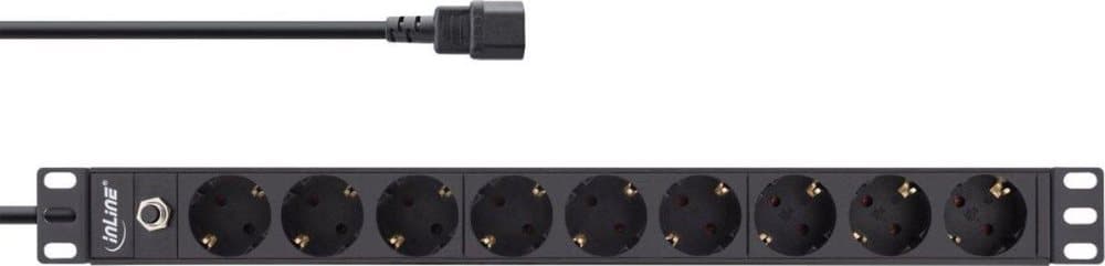 InLine 19'' uttag - IEC C14 - 9x CEE 7/3 - med överspänningsskydd ...