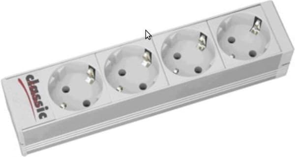 Secomp 19.07.1194 strømforlænger 2 m 4 AC stikkontakt(er) Aluminium