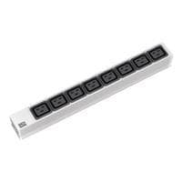 BACHMANN - Strømskinne (rack - monteres) - AC 250 V - indgang, indgang IEC 60320 C20 - udgangsklemmer: 8 (IEC 60320 C19) - 1U - 48,3 cm (19") - 1,5 m