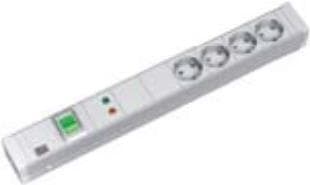 Bachmann Power Distribution Unit aluminium - forlængerledning (rack - monterbar) udgangsforbindelser: 4 - 1,5U - 48,3 cm (19") - 2,0m - hvid (331.0202