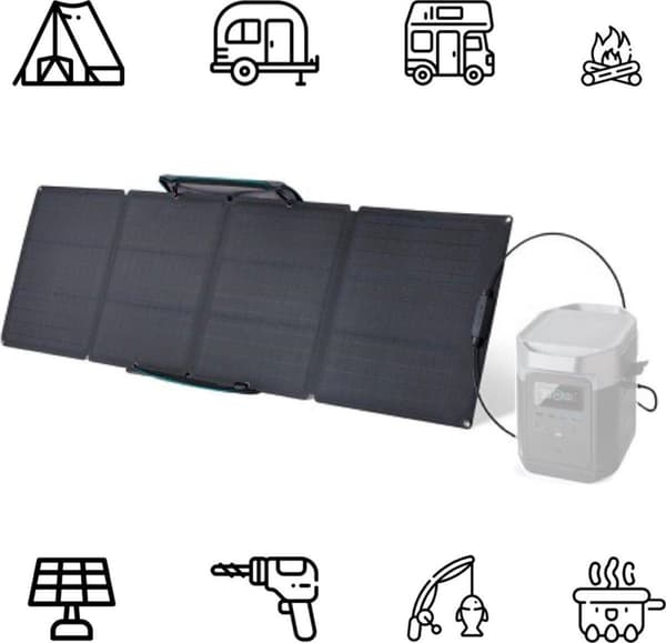Ecoflow 110W Solpanel - Vikbar solpanel - 110 Watt effekt