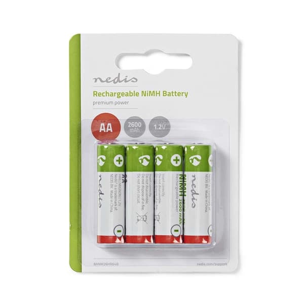 Nedis Oppladbare Ni-MH batteri AA | 1.2 V DC | 2600 mAh | 4-Pakke
