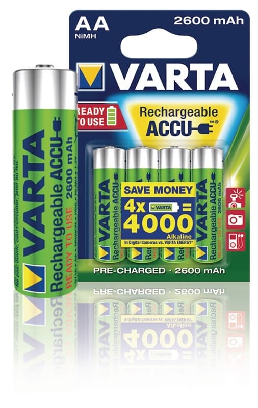 Varta Ladattava Ni-MH-Akku AA | 1.2 V DC | 2500 mAh | 4-Blister-kortti