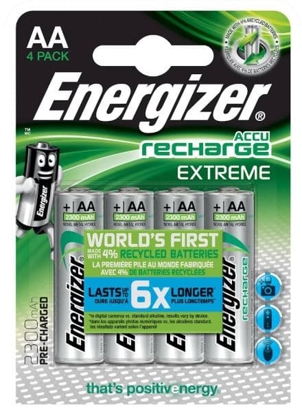 Energizer Batteri Aa/Lr6 Laddbart Ni-Mh 2300Mah 4-Pack