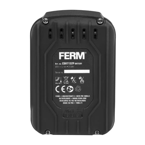 FERM CDA1132P Batteri –  20V - 2.0Ah - INDUSTRIAL