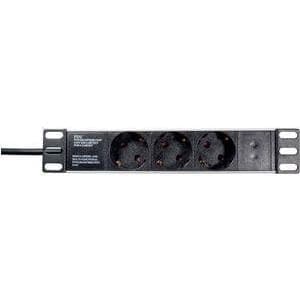 Logilink - strømfordelingsenhed (rack - monteres) - AC 230 V - 3500 Watt - indgang, indgang CEE 7/7 - udgangsforbindelser: 3 (strømforsyning) - 1U - 2