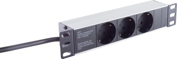 shiverpeaks ®-BASIC-S--10" strømskinne 3-vejs, 1U, sort (BS09-26935)