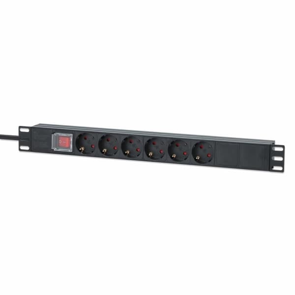 Intellinet 714914 strømfordeling 6 AC-udtag 1U Sort Sort