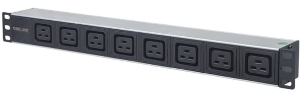 Intellinet 163613 strømfordeling 8 AC-udtag 1U Sort, Sølv Sort, Sølv