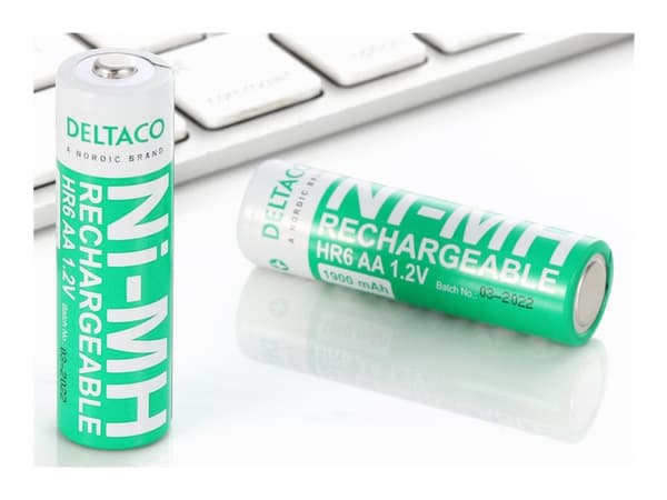 DELTACO Ultimate - Batteri 4 x AA / LR06 - NiMH - (ladbare) - 1900 Wh - grønn