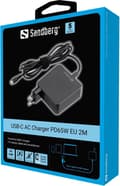 Miniatyrbillede 2 af 2: Sandberg USB-C AC oplader PD65W EU 2M (135-79)