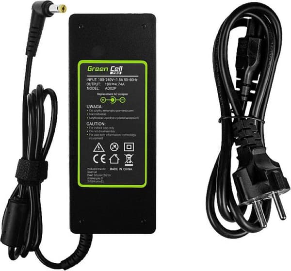 GREEN CELL PRO Oplader AC-sovitin Acer 90W / 19V 4.74A / 5.5mm-1.7mm