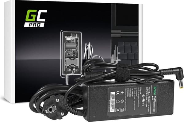GREEN CELL PRO Oplader AC-sovitin Acer 90W / 19V 4.74A / 5.5mm-1.7mm musta