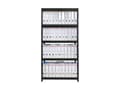 Miniatyrbilde 3 av 3: HOME It® stålreol med 5 træhylder 180×90×45 cm sort