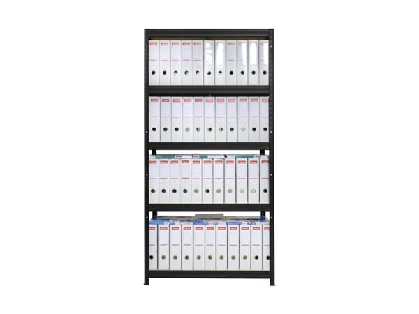HOME It® stålreol med 5 træhylder 180×90×45 cm sort