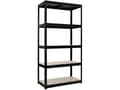 Miniatyrbilde 1 av 3: HOME It® stålreol med 5 træhylder 180×90×45 cm sort