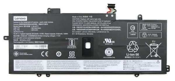 Lenovo Simplo L18M4P72 - Laptopbatteri - litiumjon - 4-celler - 3321 mAh - 51 Wh - FRU - för ThinkPad X1 Carbon (7:e Gen), X1 Carbon Gen 8, X1 Yoga (4