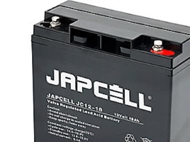 Japcell AGM batteri 12V - JC12-18, 18,0Ah 4,8mm poler blybatteri