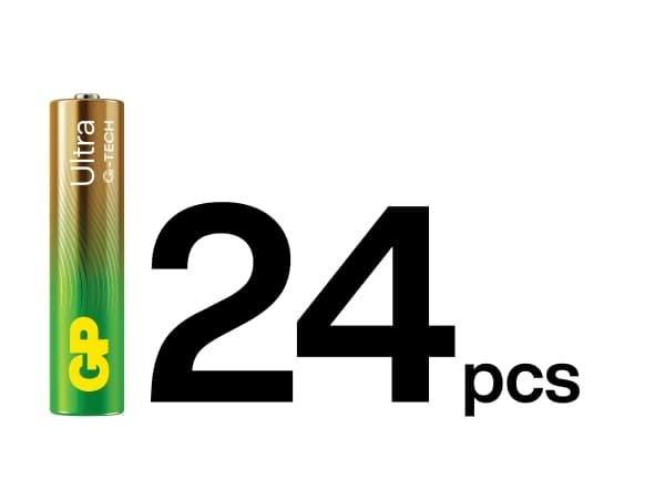 GP Batteries Ultra Alkaline GP24AU, Kertakäyttöinen paristo, AAA, Alkali, 1,5 V, 24 kpl, Cd (kadmium), Hg (elohopea)