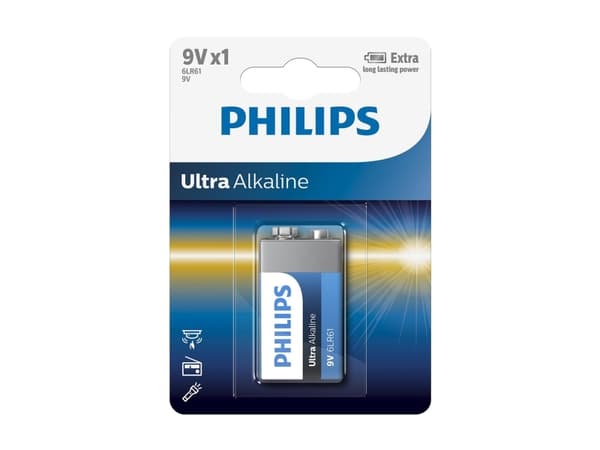 Philips ExtremeLife+ 6LR61E1B - Batteri 9V - alkaliskt
