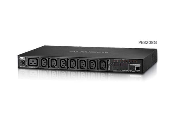ATEN PE8208G - Strømfordelingsenhed (rack - monteres) - AC 100-240 V - 3840 Watt - Ethernet 10/100 - 8 udgangsstik - 1U (PE8208) Sort