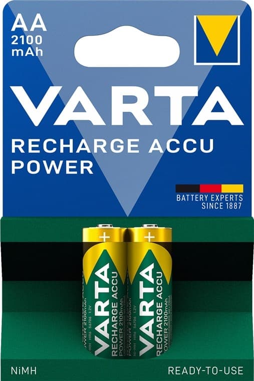 Varta AA (Mignon)/HR6 (56706) oppladbart batteri - 2100 mAh, 2 stk. blister med lav selvutlading NiMH-batteri (Ready-to-Use), 1,2 V