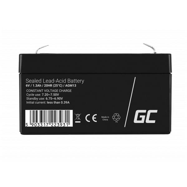 Green Cell AGM13 UPS batteri Forseglet blysyre (VRLA) 6 V 1,3 Ah