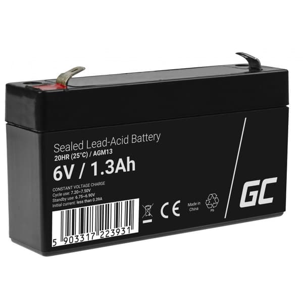 Green Cell AGM13 UPS batteri Forseglet blysyre (VRLA) 6 V 1,3 Ah