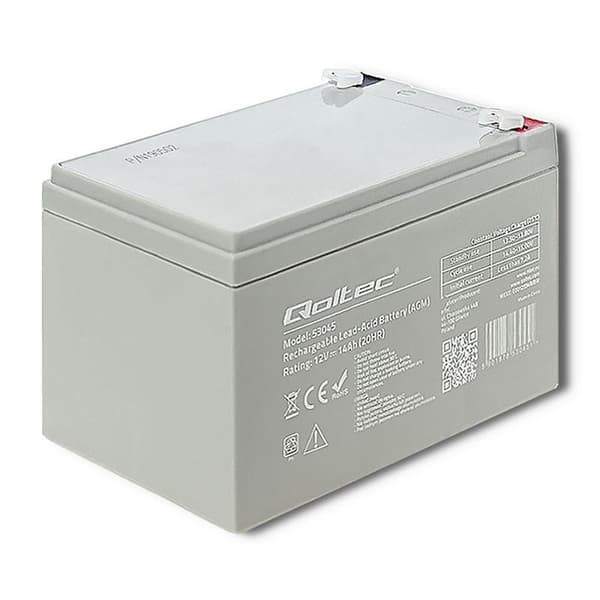 Qoltec 53045 AGM batteri | 12V | 14Ah | max. 210A