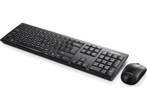 Lenovo 100 Wireless Combo - Sats med tangentbord och mus - trådlös - 2.4 GHz - engelska - svart - detaljhandel