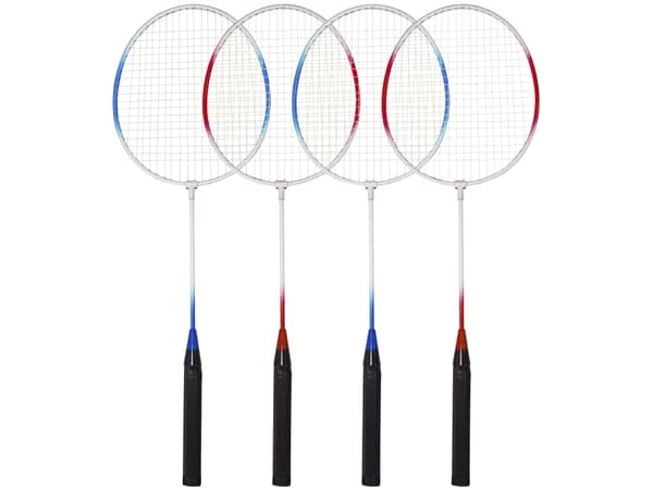 HOME It® badmintonset inkl. nät, boll och racketar för 4 spelare