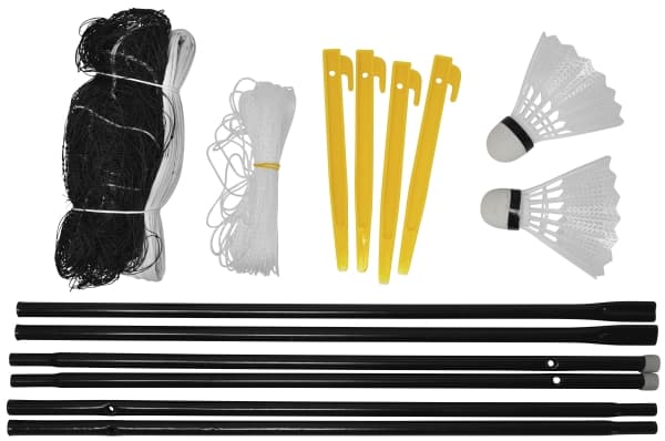 HOME It® badmintonset inkl. nät, boll och racketar för 4 spelare