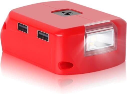 Batteriadapter Milwaukee med inbyggd lampa