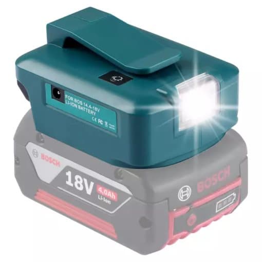 Batteriadapter Bosch med inbyggd lampa