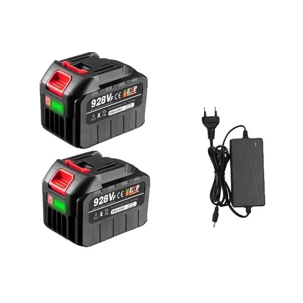 Genopladeligt Lithium Ion Batteri, 150000mAh Kapacitet, Kompatibelt med Børsteløse Værktøjer med Strøm, 2X928VF-1 Oplader 2X928VF-1 Charger