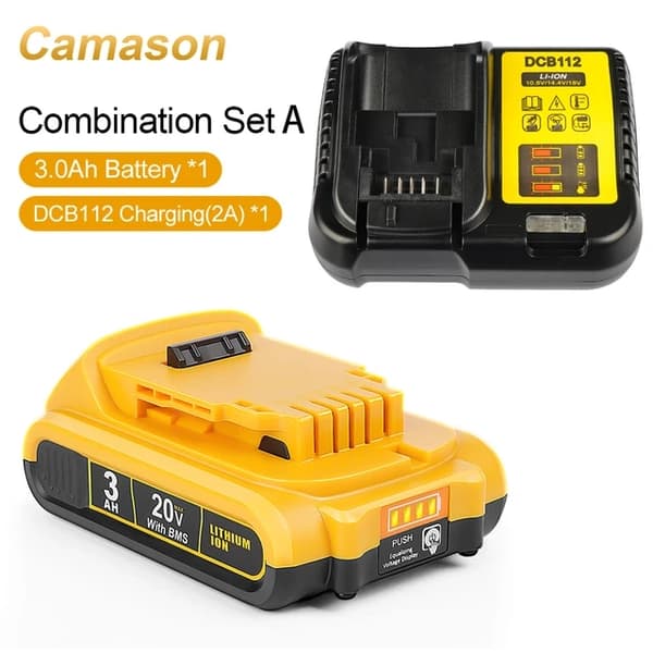Dewalt 18V 20V Batteri, Uppladdningsbart Litium, Ersätt DCB200, 6Ah batteri 2 st