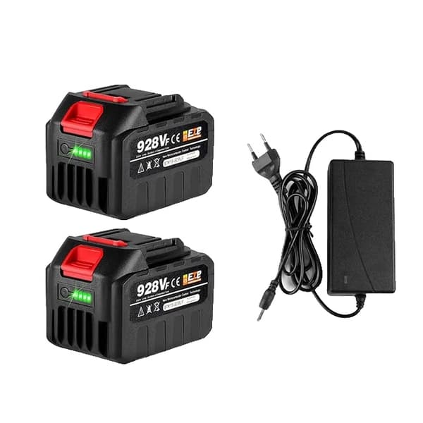 Uppladdningsbart litiumjonbatteri, 22500mAh kapacitet, batteriindikator, 2-128VF-1 Laddare