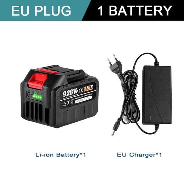 Uppladdningsbart litiumjonbatteri, 22500mAh kapacitet, batteriindikator, 2-128VF-1 Laddare